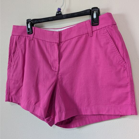 J. Crew Factory NWT 5" Hot Pink Flat Front Preppy Chino Shorts Size 12 - Picture 2 of 12